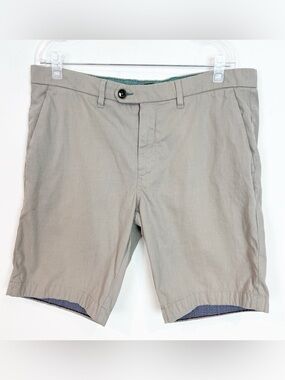TED BAKER LONDON TAN FLAT FRONT SHORTS MENS SZ 34
